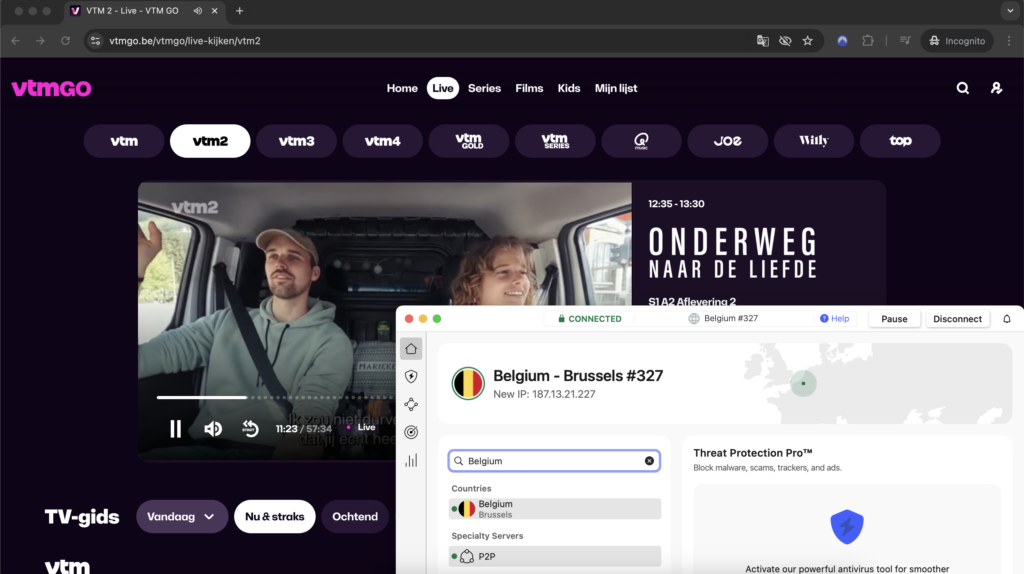 VTM2 kijken met NordVPN