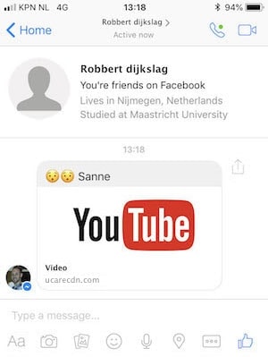 Facebook bericht