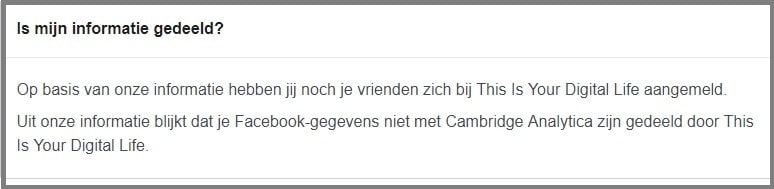Facebook is mijn informatie gedeeld cambridge analytica