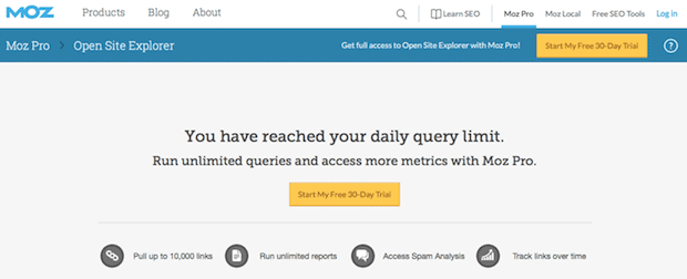 MOZ internet-tool limiet