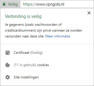 Screenshot Veilige Verbinding HTTPS