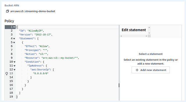 AWS S3 BSP screenshot