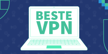 Laptop met de tekst "Beste VPN"