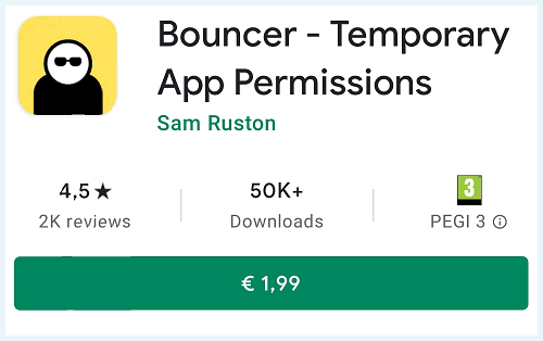 Screenshot van Bouncer in de App Store