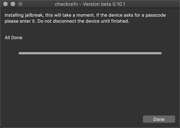 Jailbreak checkra1n compleet