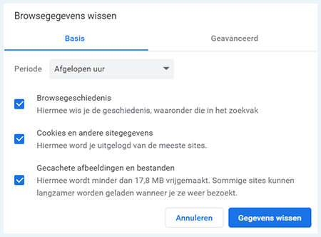 Chrome gegevens wissen