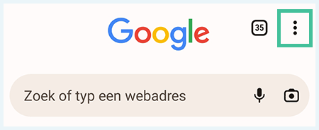 Google Chrome drie puntjes klikken