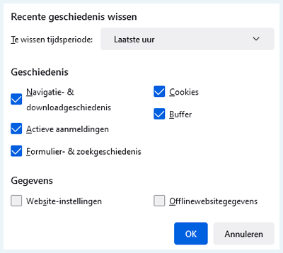 Firefox recente geschiedenis wissen