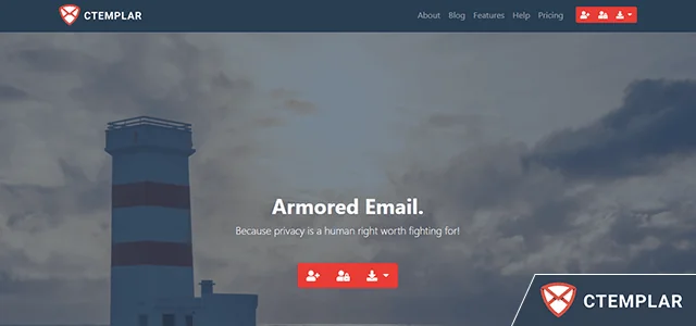 CTemplar homepage met logo