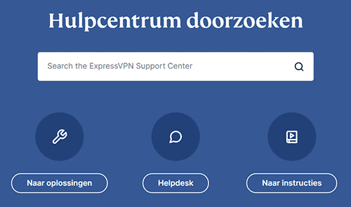 ExpressVPN support pagina