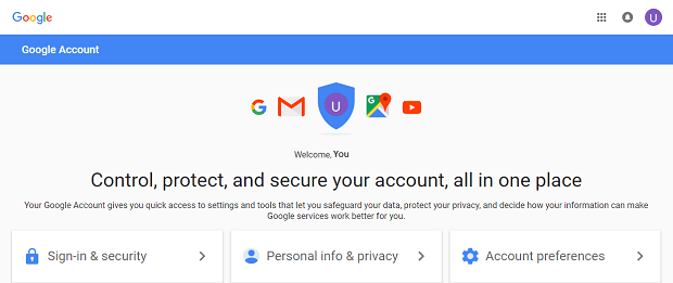Printscreen Google Account