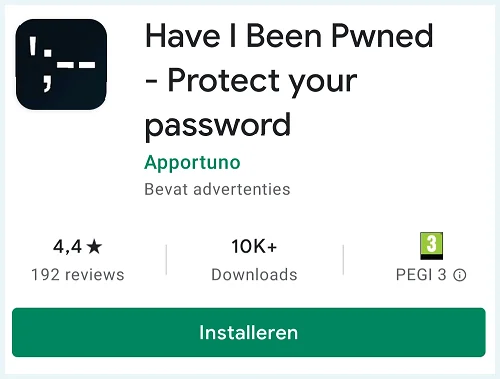 Screenshot van Have I Been Pwned in de App Store