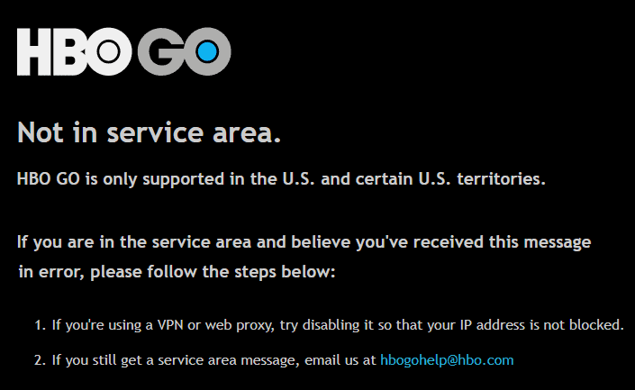 HBO Go blokkade buiten de Verenigde Staten