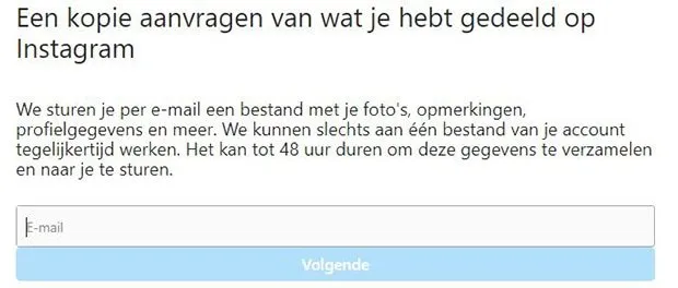 Printscreen Instagram aanvragen kopie Instagramgegevens