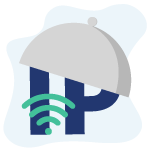 Wi-Fi symbool met de tekst