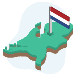 3D Kaart van Nederland met Nederlandse vlag