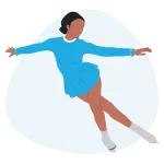 Kunstschaatsster die een zijwaarts schaatst