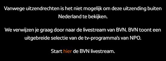 Melding NPO BVN livestream