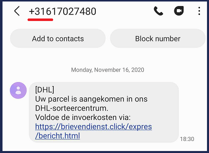 Nep SMS DHL