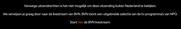 NPO Start foutmelding