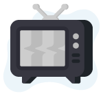 Ouderwetse TV met slecht signaal