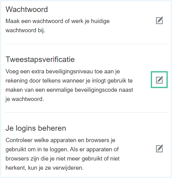 Screenshot van de PayPal website met de veiligheidsoptie 'Tweestapsverificatie' uitgelicht