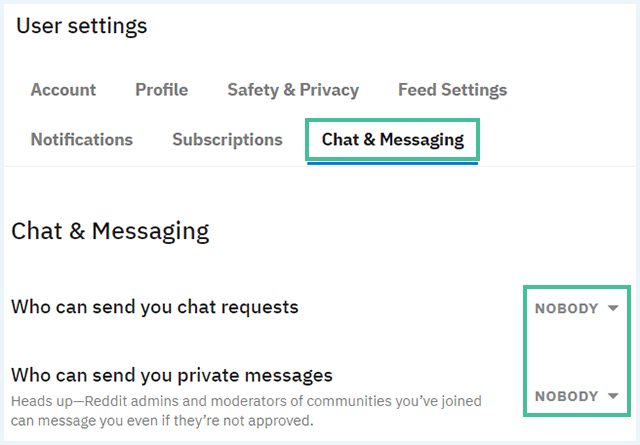 Screenshot van Chat & Messaging op Reddit