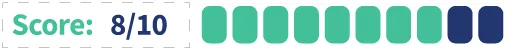 Scorebalk die de score "8/10" laat zien