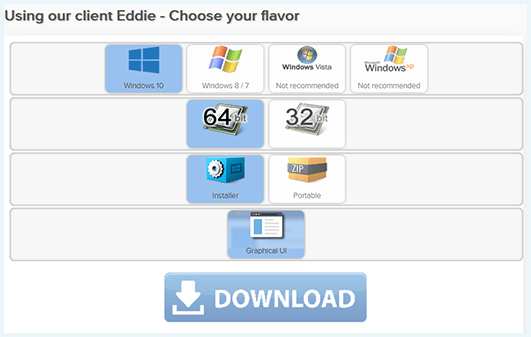 AirVPN client download Eddie