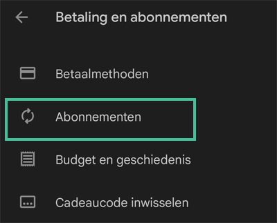 Android abonnementen