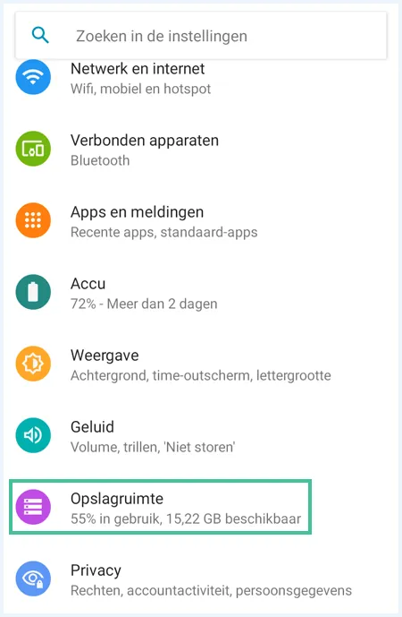 Android scherm 