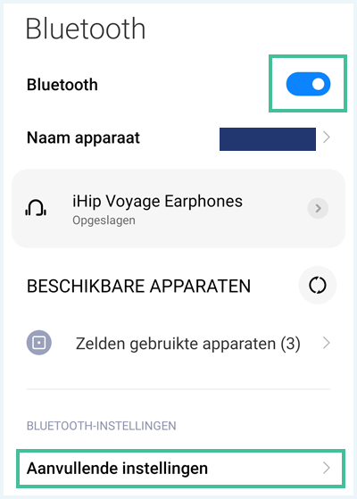 Android Bluetooth scherm