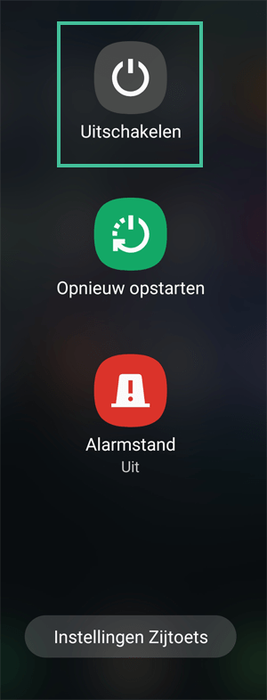 Android uitschakelopties waarbij