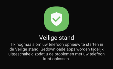 Scherm dat je te zien krijgt als je je Android smartphone wilt opstarten in