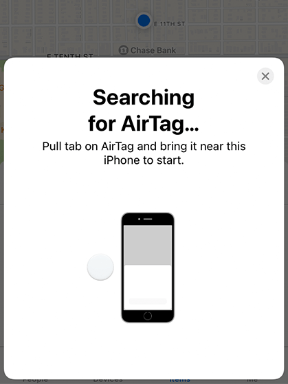 Apple Airtag Searching for AirTag