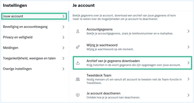 Screenshot van de