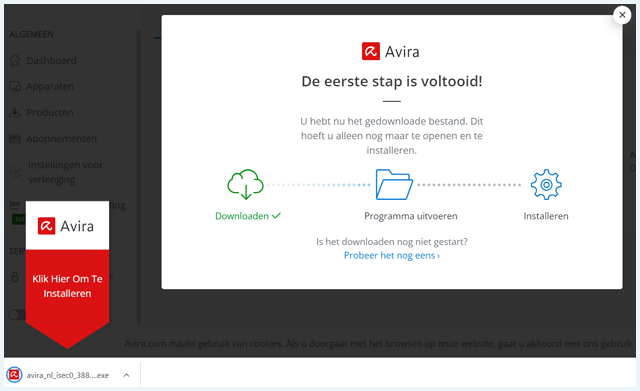Avira bestand downloaden met instructies