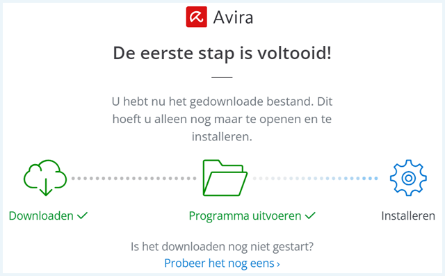 Avira Phantom VPN stappen na downloaden bestand
