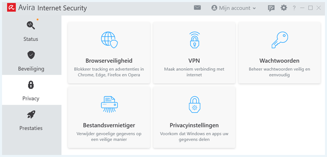 Avira privacyopties
