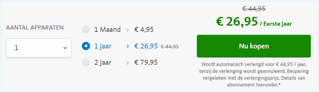 Avira abonnement keuzeopties