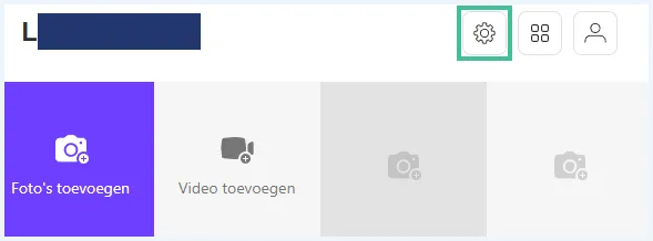 Badoo account met het tandwieltje uitgelicht