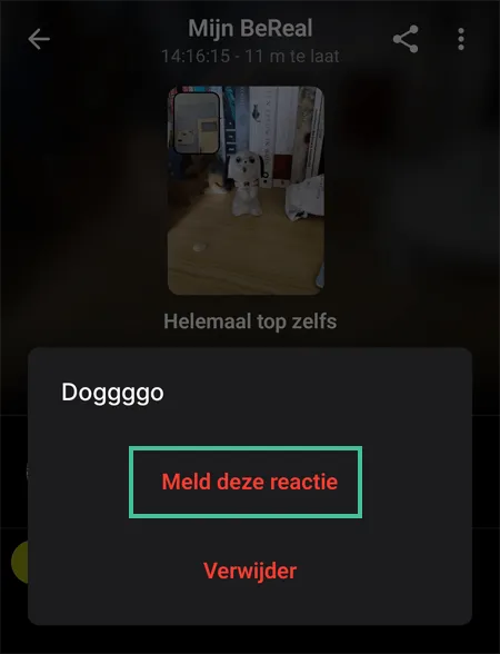 BeReal scherm waarbij