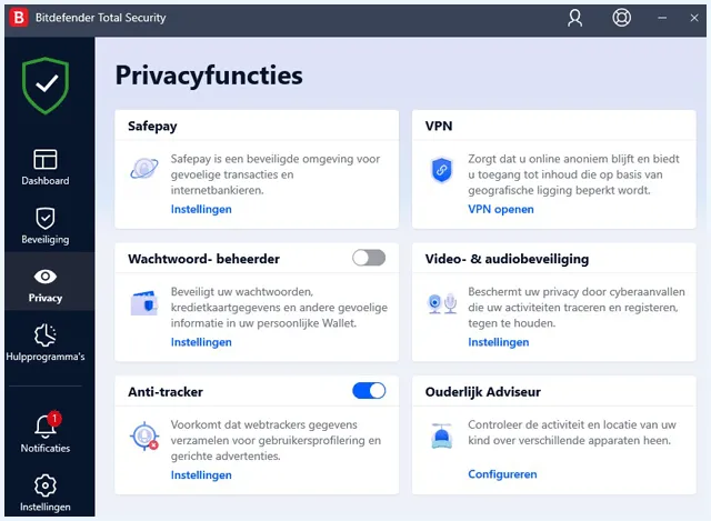 Bitdefender scherm