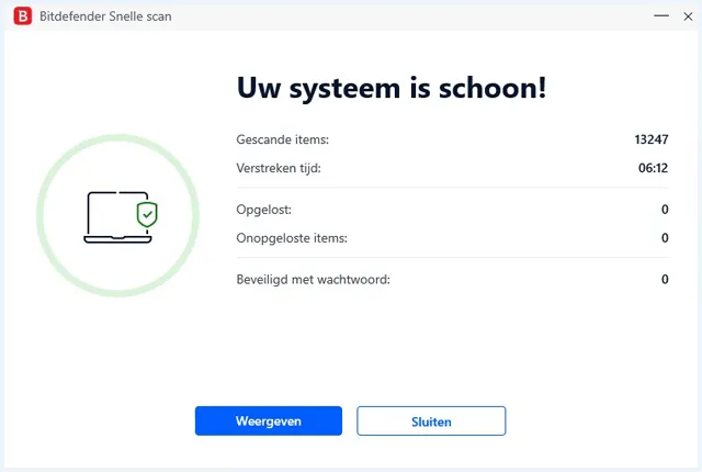 Bitdefender scherm