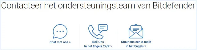 Bitdefender ondersteuningsteam contactopties