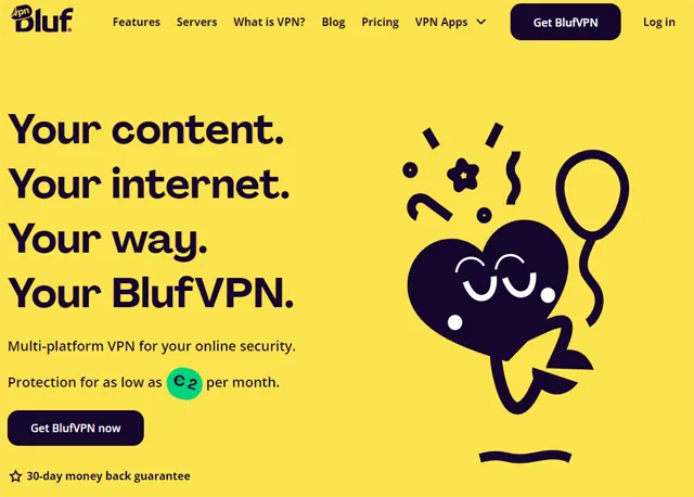 BlufVPN website home