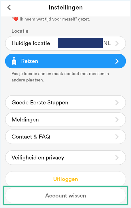 Bumble instellingen waarbij 