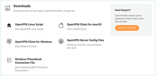 Celo VPN Website pagina