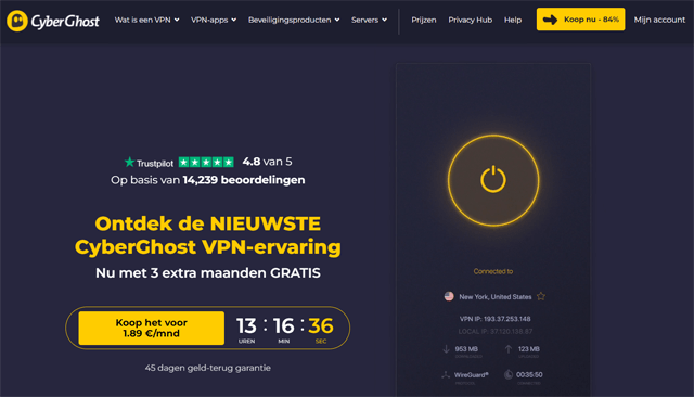 CyberGhost website
