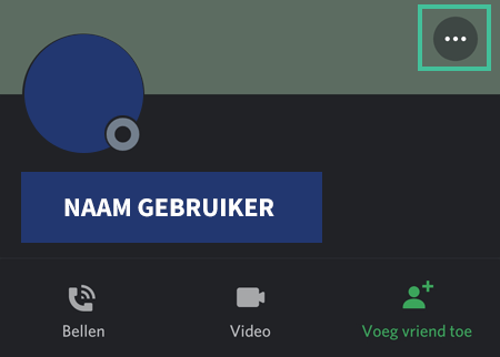 Discord profiel waarbij de drie bolletjes zijn uitgelicht